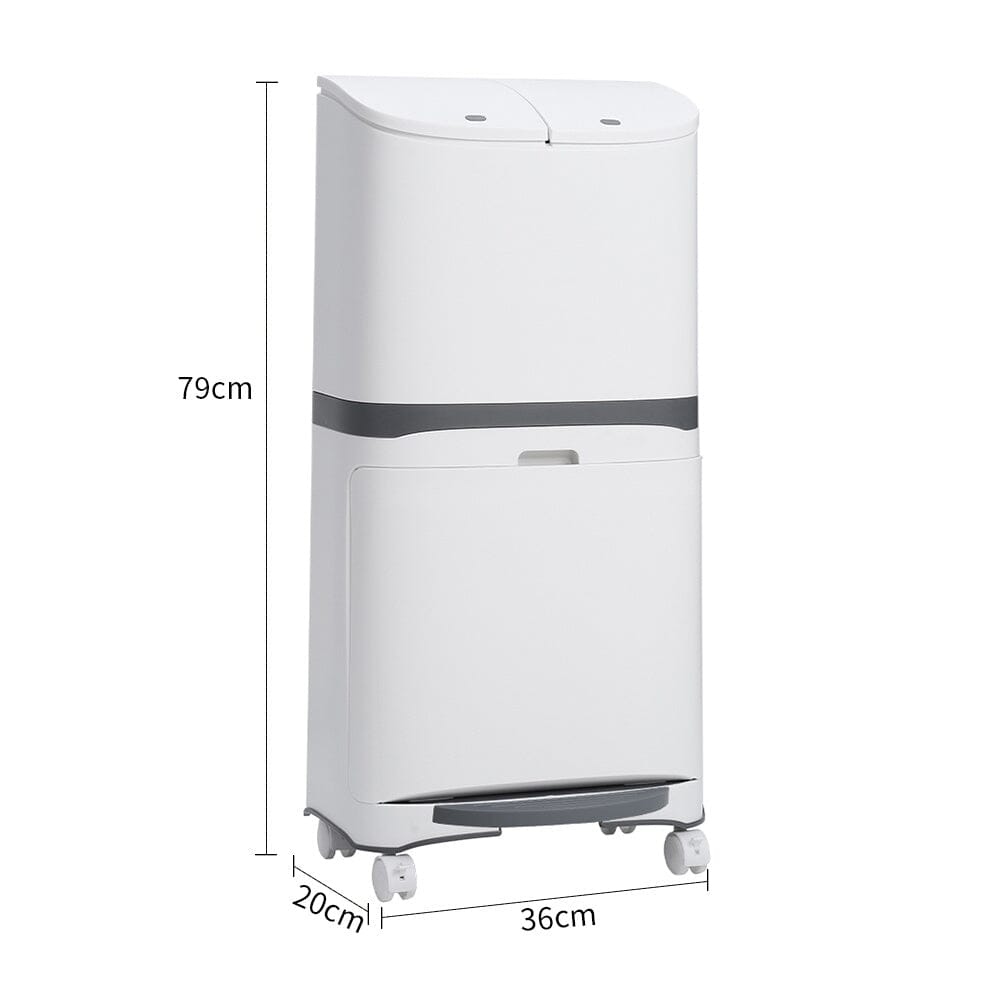 48L Plastic Step On Multi-Compartments Rubbish & Recycling Bin Kitchen Waste Bins Living and Home