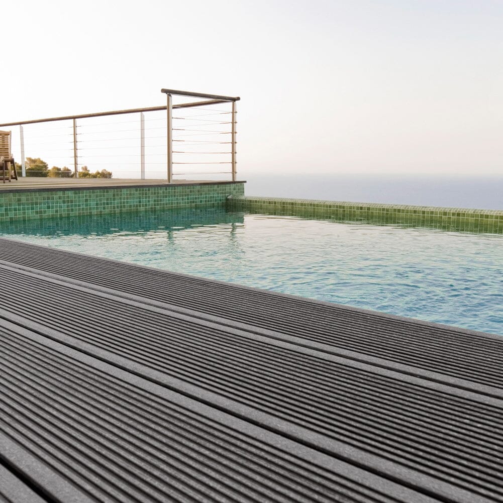 6.3m2 WPC Decking Wood Grain Patterns Floor Set with Accessories Floor Planks Living and Home