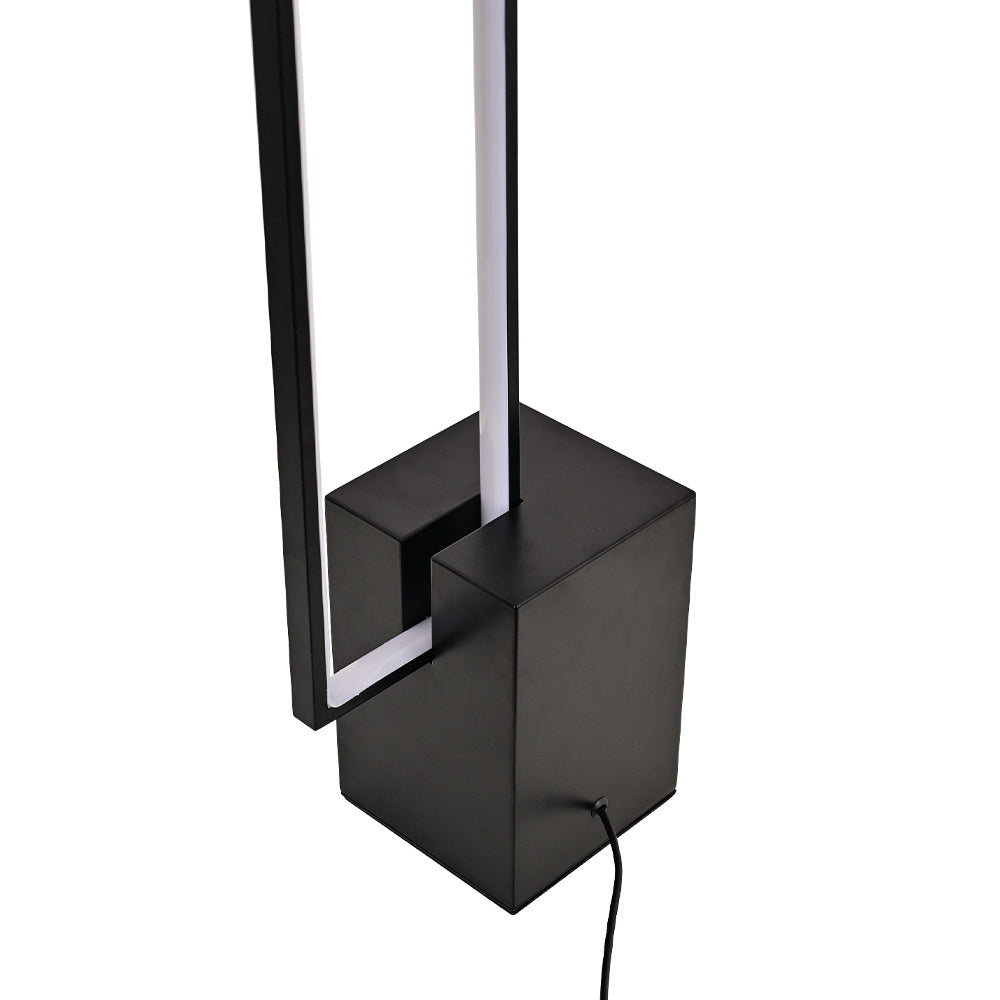 Metal Rectangular LED Floor Lamp with Black Base Floor Lamps Living and Home