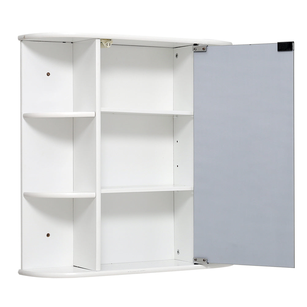 Bathroom Mirror Cabinets Wall Mounted One Door Storage Shelves Furniture White Bathroom Mirrors Living and Home