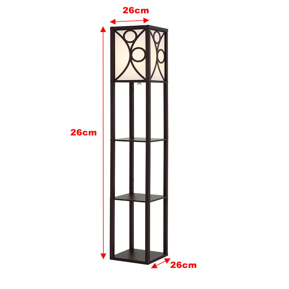 Modern Floor Lamp with 3 Wood Shelves Floorlamp Living and Home