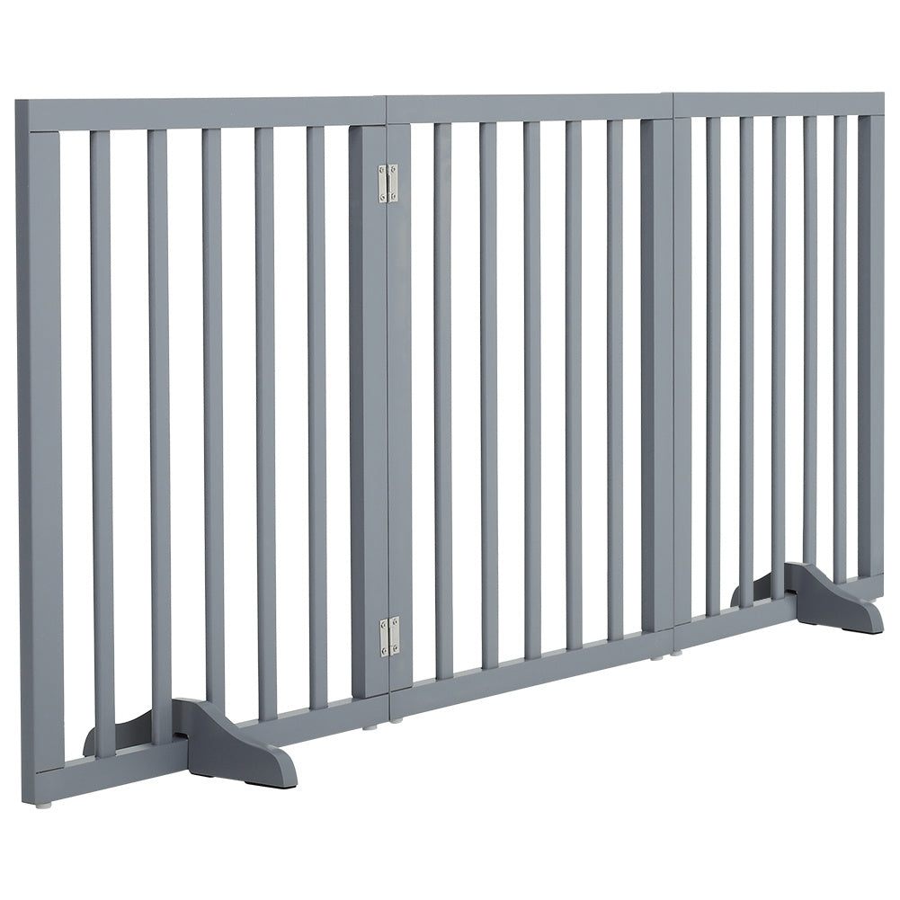 Folding Pet Gate Dog Fence Child Safety Indoor Durable Free Standing Wood Pet Gate Living and Home