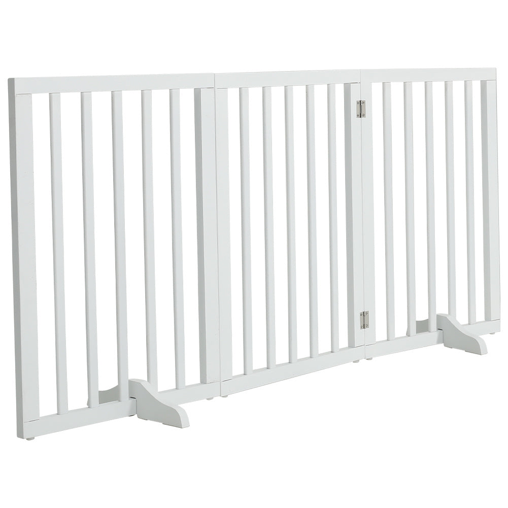Folding Pet Gate Dog Fence Child Safety Indoor Durable Free Standing Wood Pet Gate Living and Home