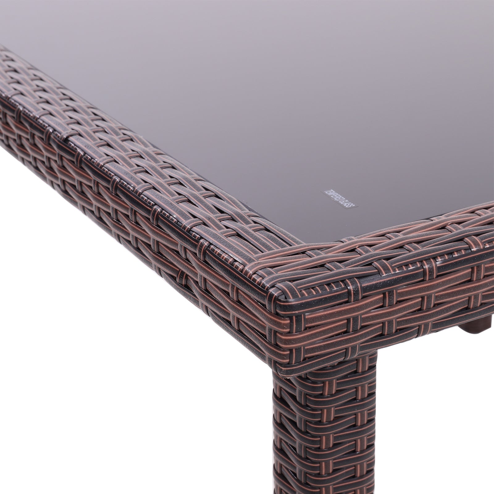 Garden Table Dining Patio Outdoor Table Black/Brown Garden Dining Table