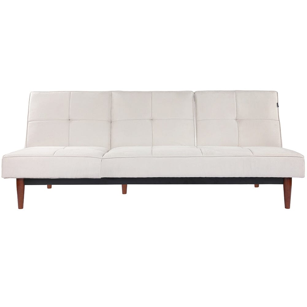 Faux Suede 3 Seater Upholstered Sofa Bed with Wood Legs Living and Home