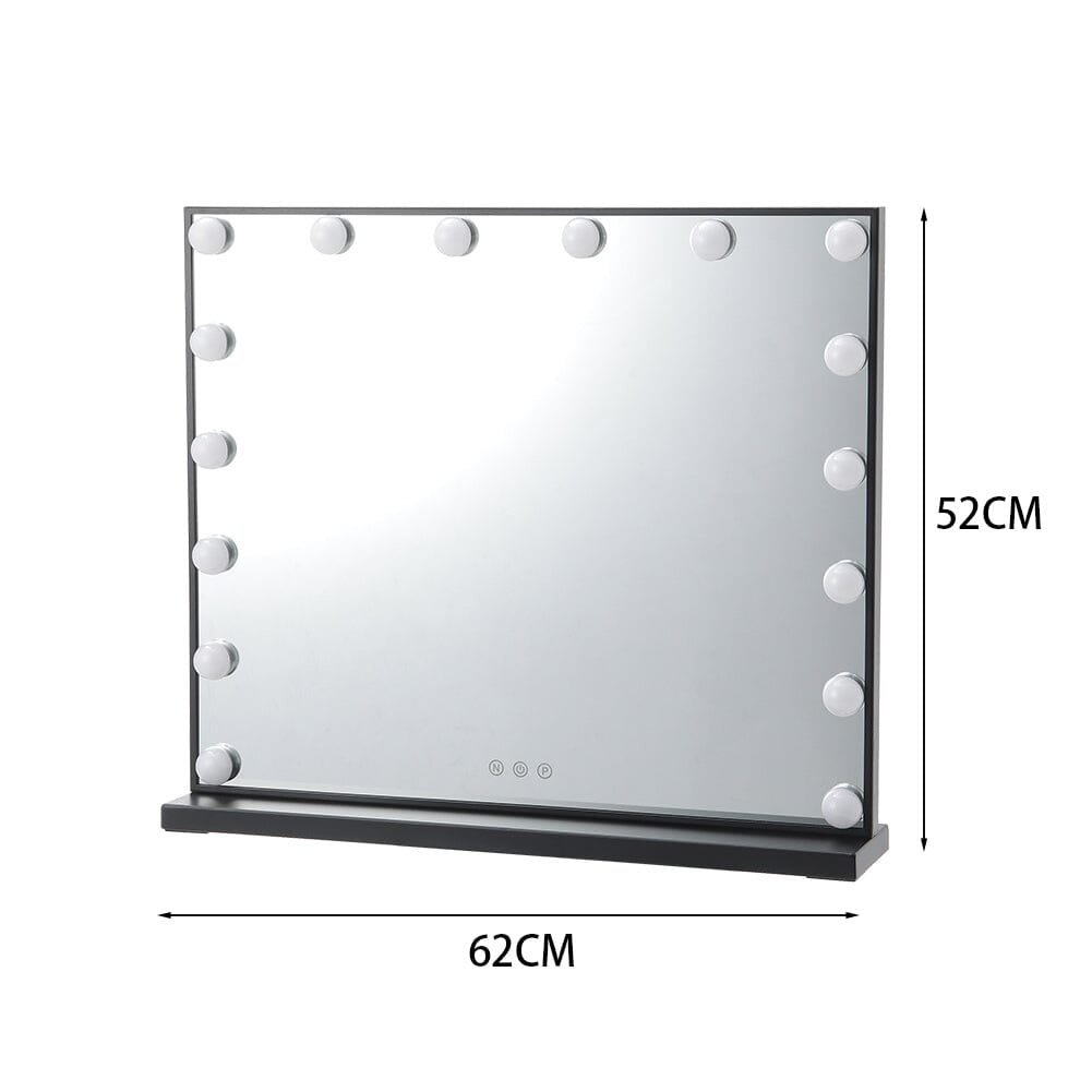 Rectangle LED Makeup Vanity Mirror LED Make Up Mirrors Living and Home 62cm W x 12cm D x 52cm H