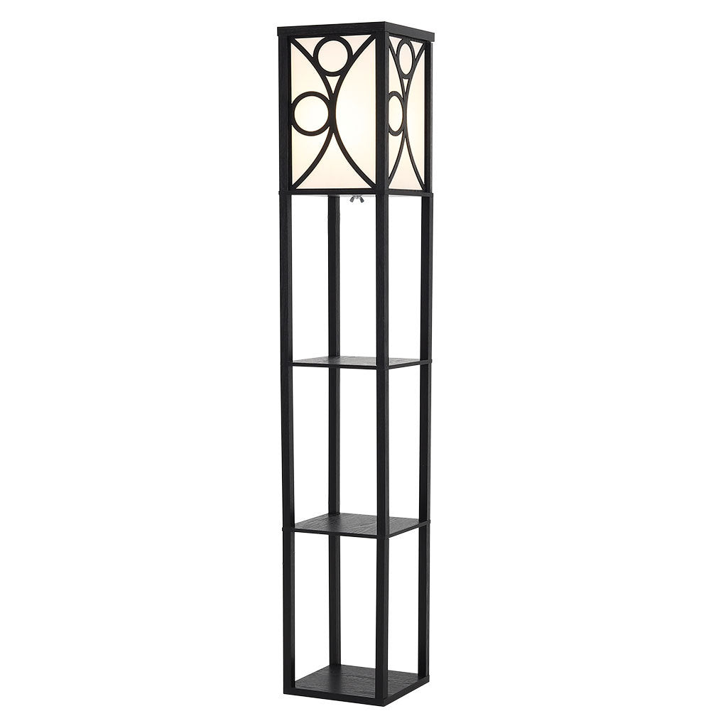 Modern Floor Lamp with 3 Wood Shelves Floorlamp Living and Home