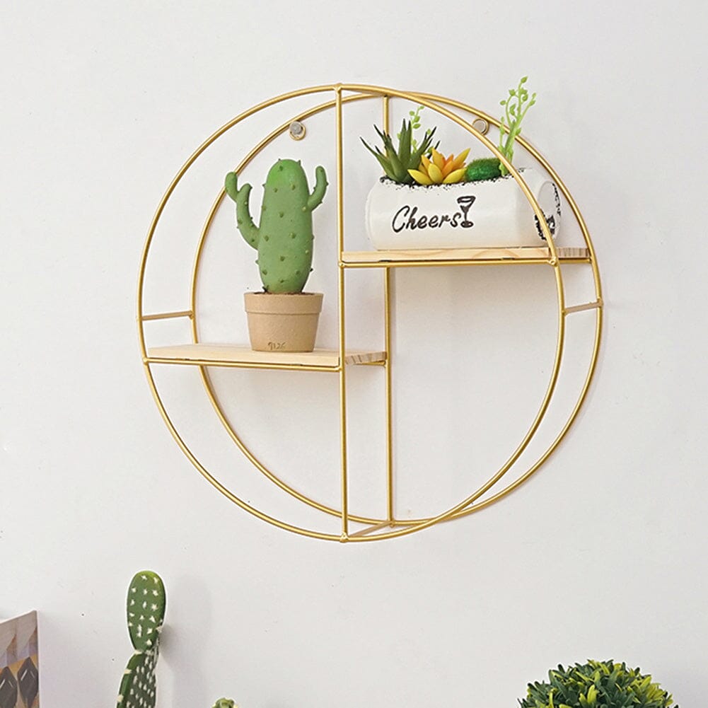 Gold Wall Hanging Storage and Display Decorative Shelf Wall & Display Shelves Living and Home
