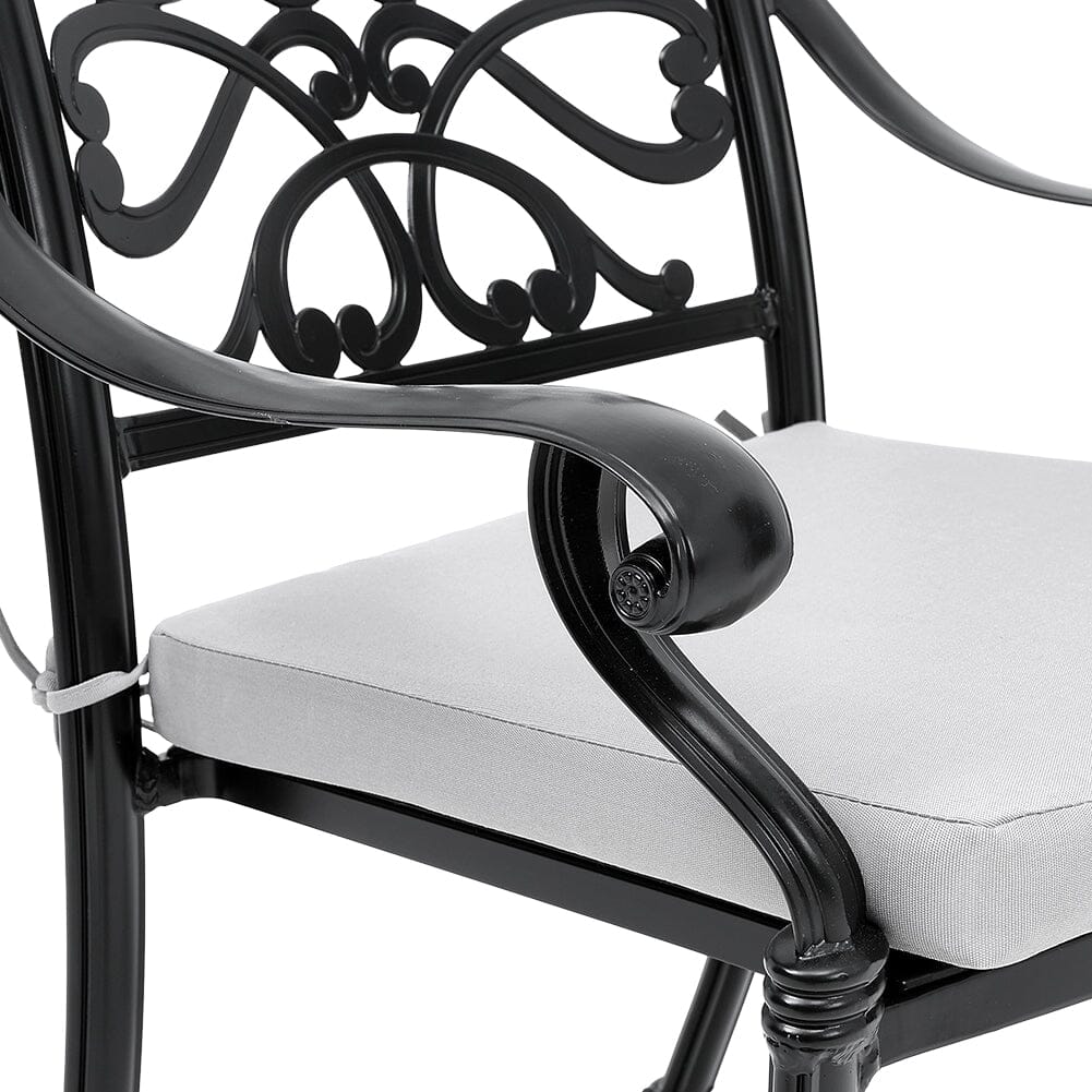 4Pcs Aluminum Outdoor Patio Dining Armchair with Thick Cushions Patio Side Chairs Living and Home