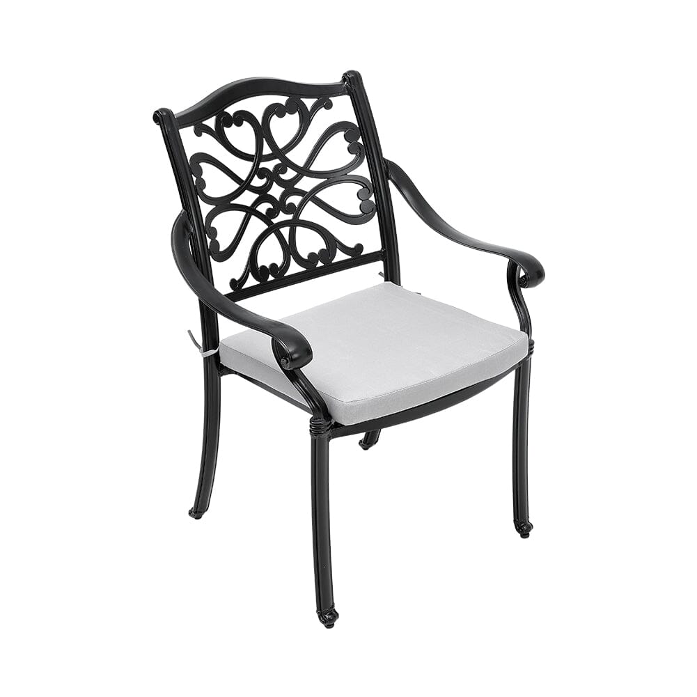4Pcs Aluminum Outdoor Patio Dining Armchair with Thick Cushions Patio Side Chairs Living and Home