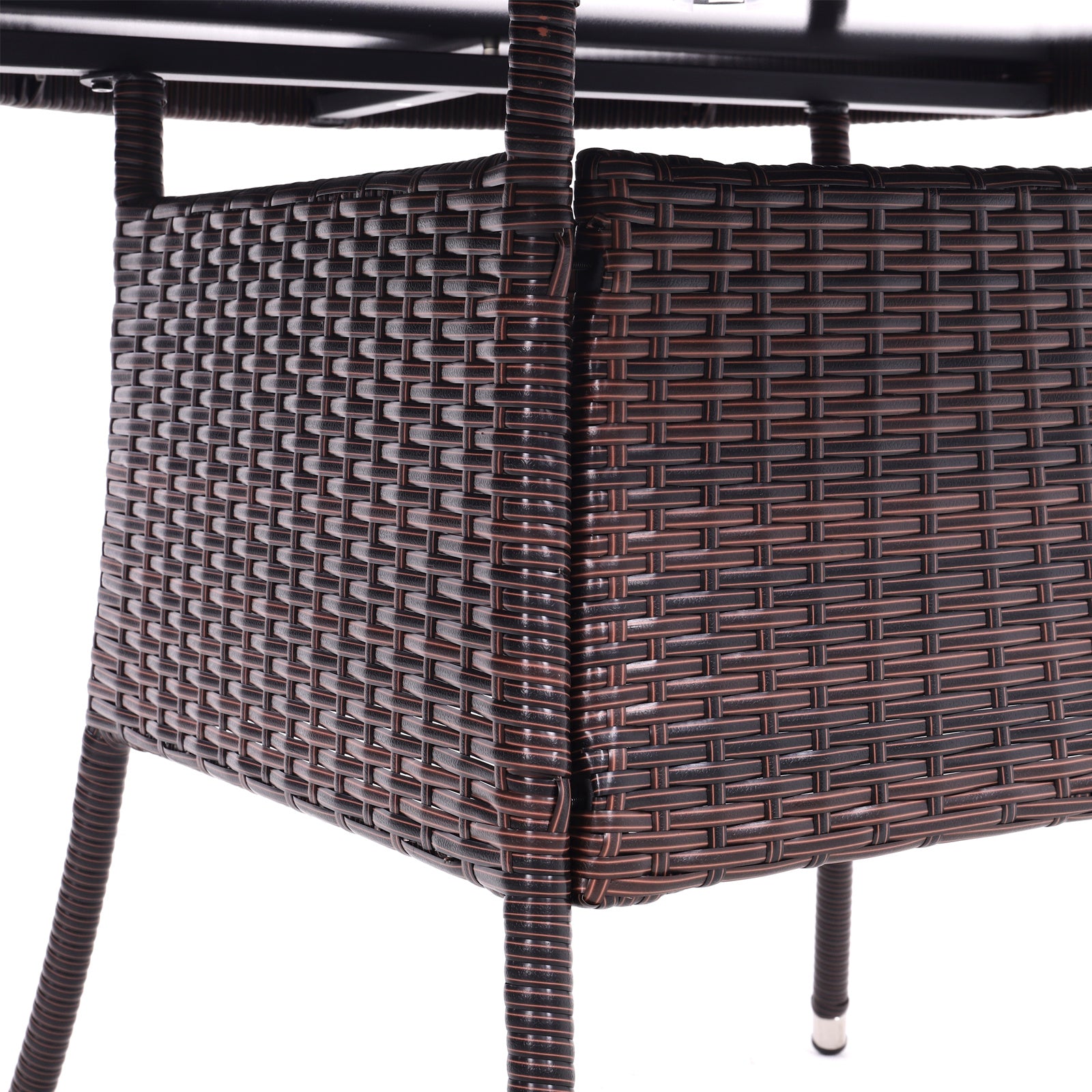 105cm Round/ Square Coffee Table Bistro Outdoor Garden Patio Tables & Parasol Hole Garden Dining Table