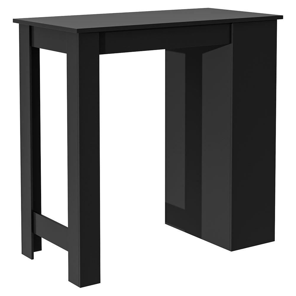Kitchen Breakfast Bar Table Dining Table Coffee Table with 3 Tier Storage Rack Black Ding Table Living and Home