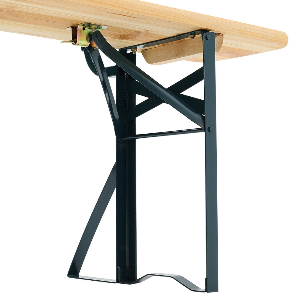 Set of 2 Folding Garden Benches with Backrest Cedar Wood Outdoor Bar Chairs