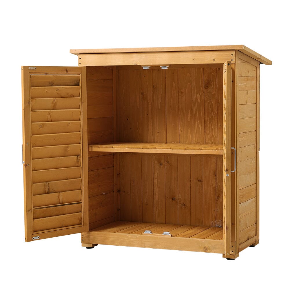 97cm H Outdoor Solid Wood Storage Cabinet Garden Tool Shed Garden Sheds Living and Home