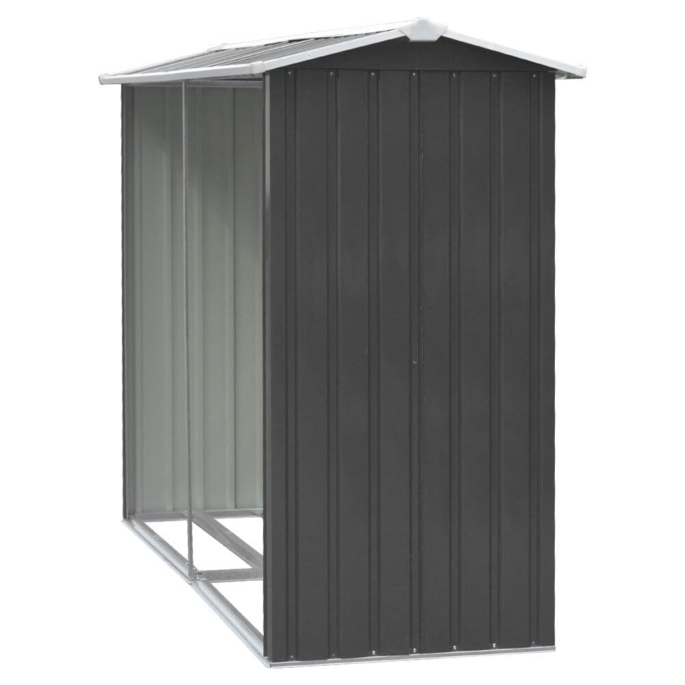 Outdoor Garden Log Storage Shed Steel Anthracite 240inchx86inchx160inch Garden Sheds Living and Home
