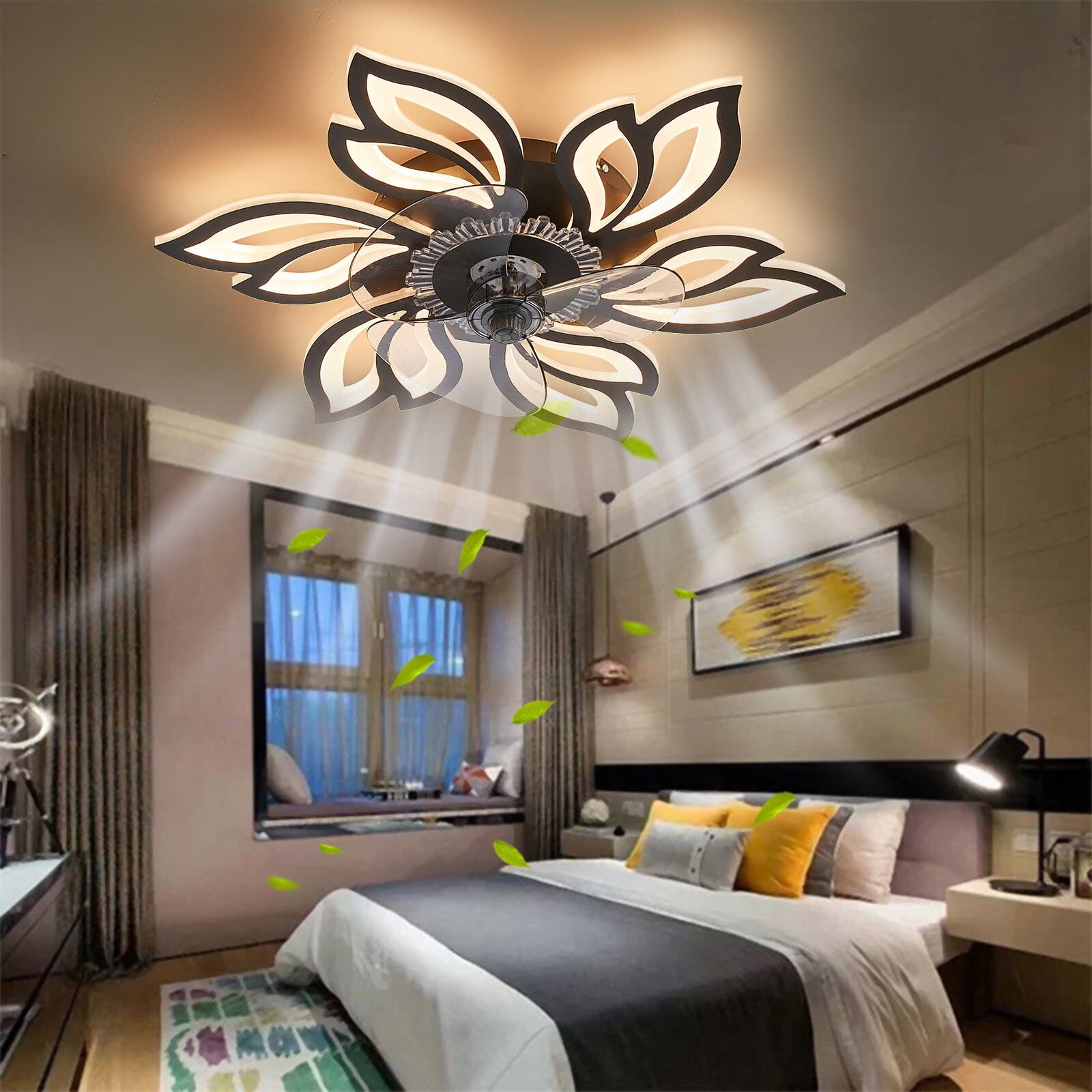 65cm Dia. Modern Flower Shape Ceiling Fan with Light Ceiling Fans Living and Home