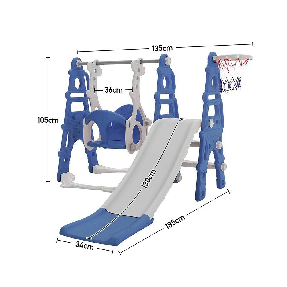 Kids Toddler Swing and Slide Set with Basketball Hoop Swing Sets & Playsets Living and Home