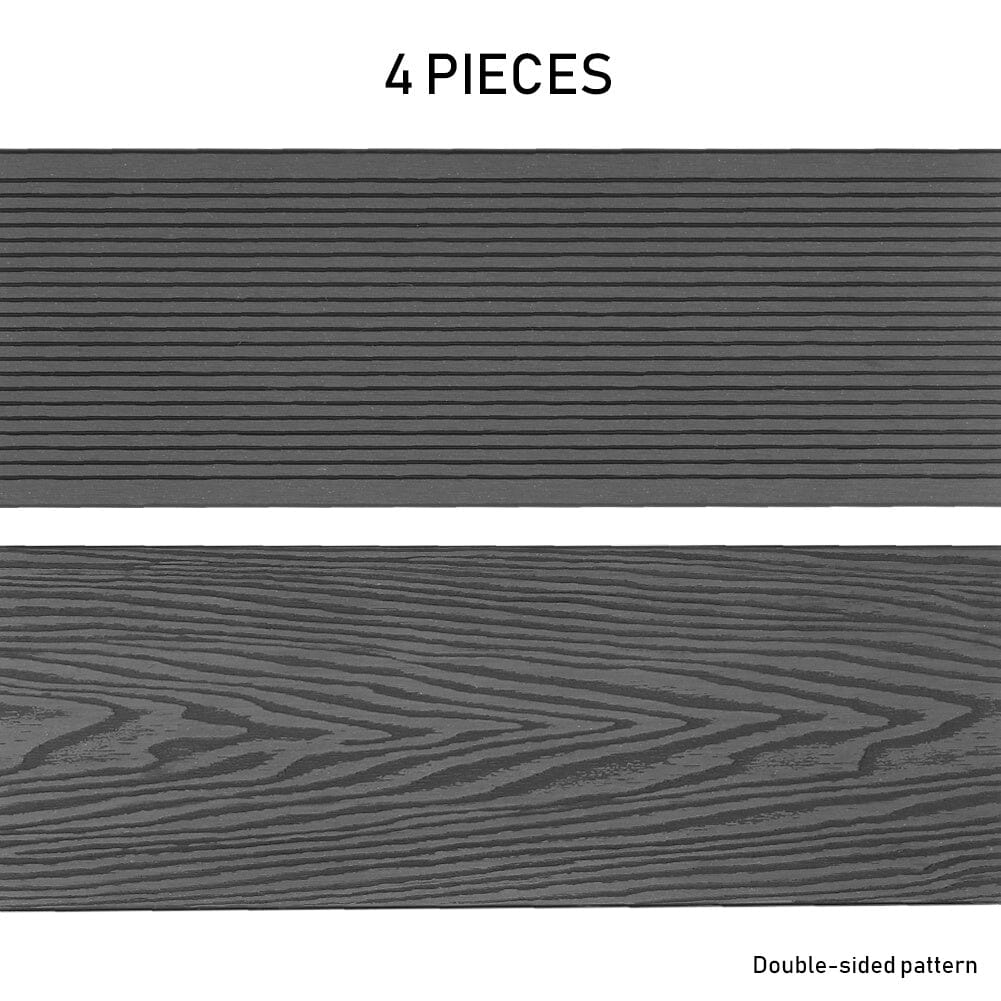 6.3m2 WPC Decking Wood Grain Patterns Floor Set with Accessories Floor Planks Living and Home