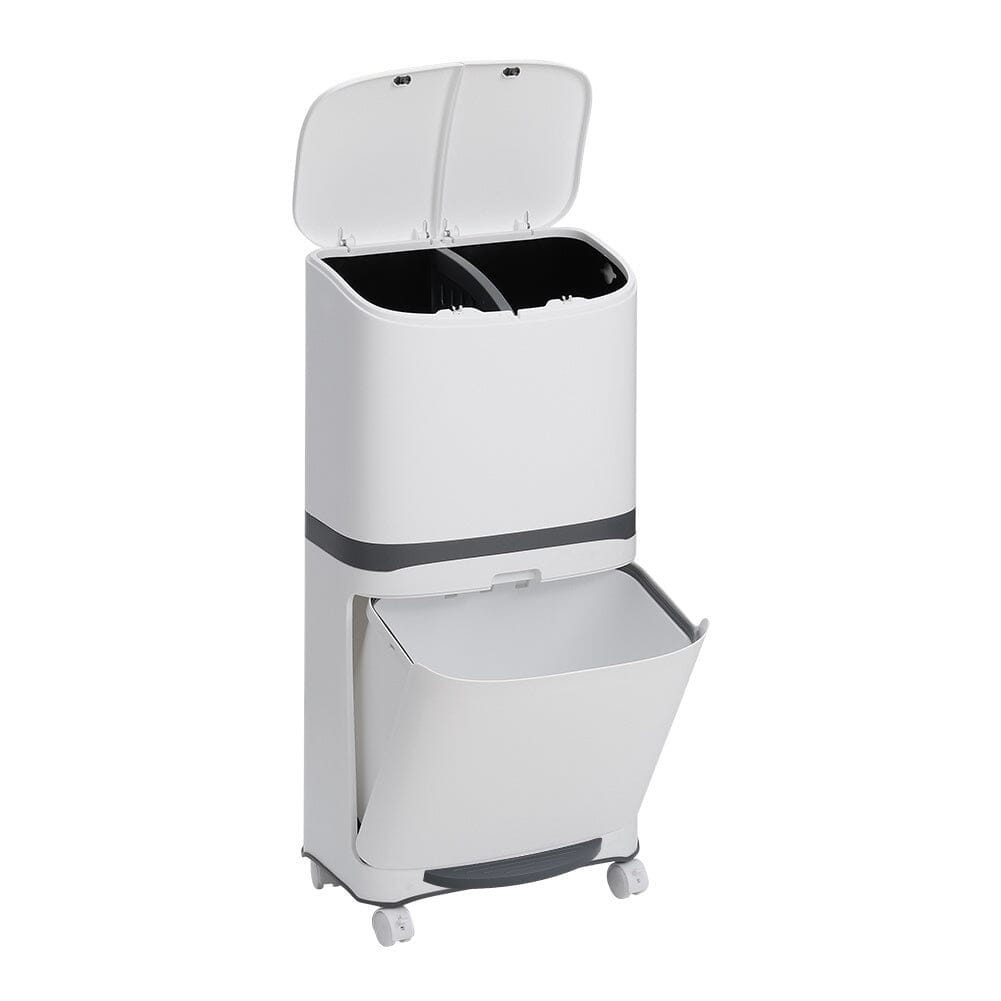 48L Plastic Step On Multi-Compartments Rubbish & Recycling Bin Kitchen Waste Bins Living and Home