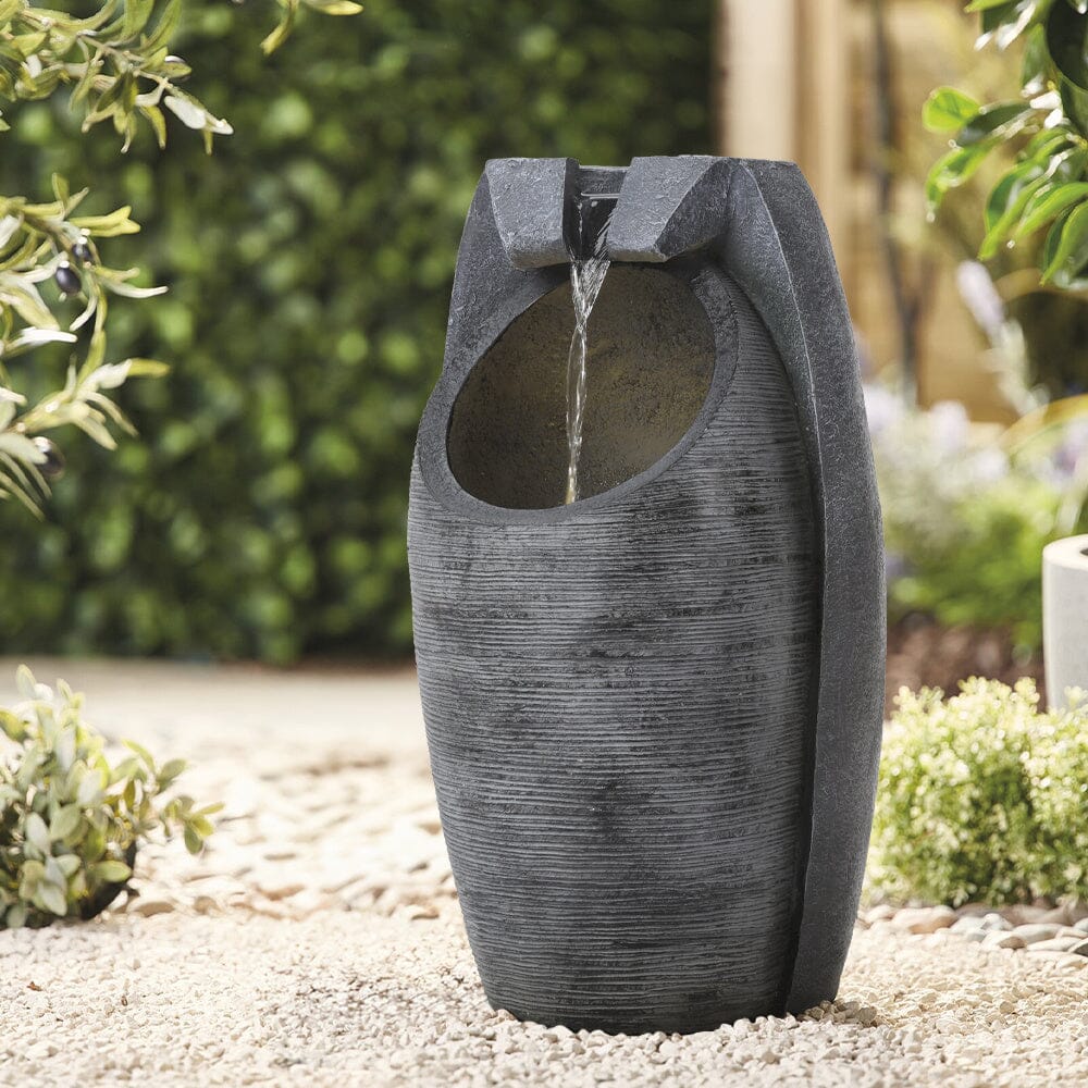 Solar-Powered Water Fountain Rockery Decor for Outdoor Living and Home