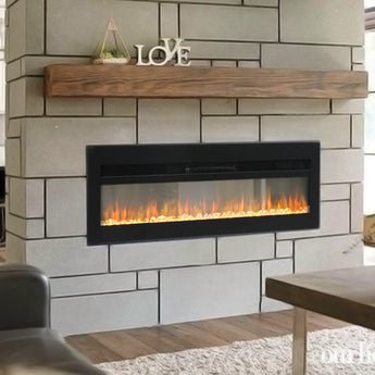 70/80 Inch Wall Mounted/Recessed Electric Fireplace with 9 Colours