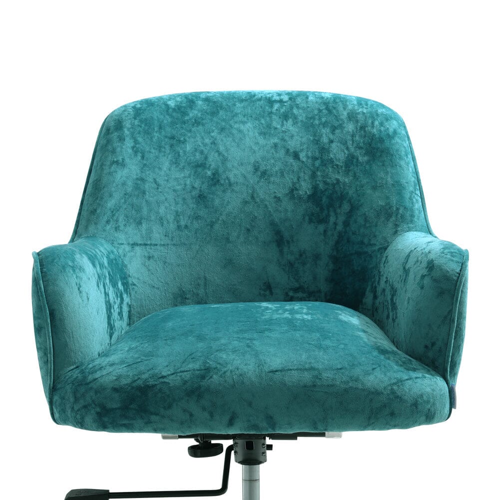 Velvet Upholstered Wheeled Swivel Office Chair Living and Home