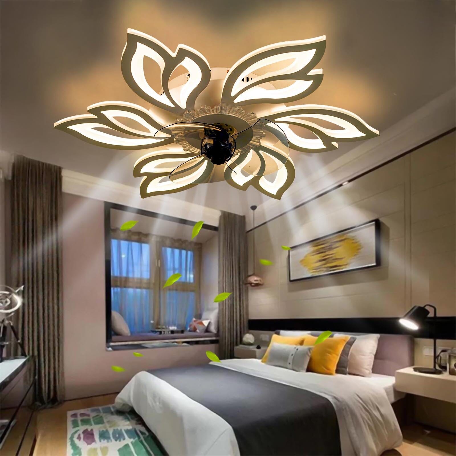 65cm Dia. Modern Flower Shape Ceiling Fan with Light Ceiling Fans Living and Home