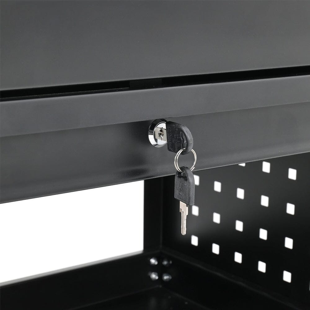 3 Tier Rolling Tool Cart with Lockable Drawer Tool Storage Cabinets Living and Home