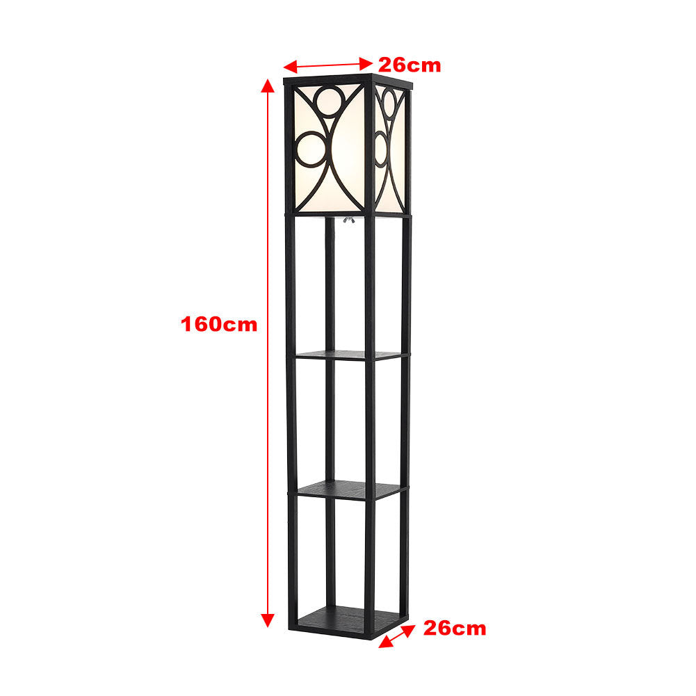 Modern Floor Lamp with 3 Wood Shelves Floorlamp Living and Home