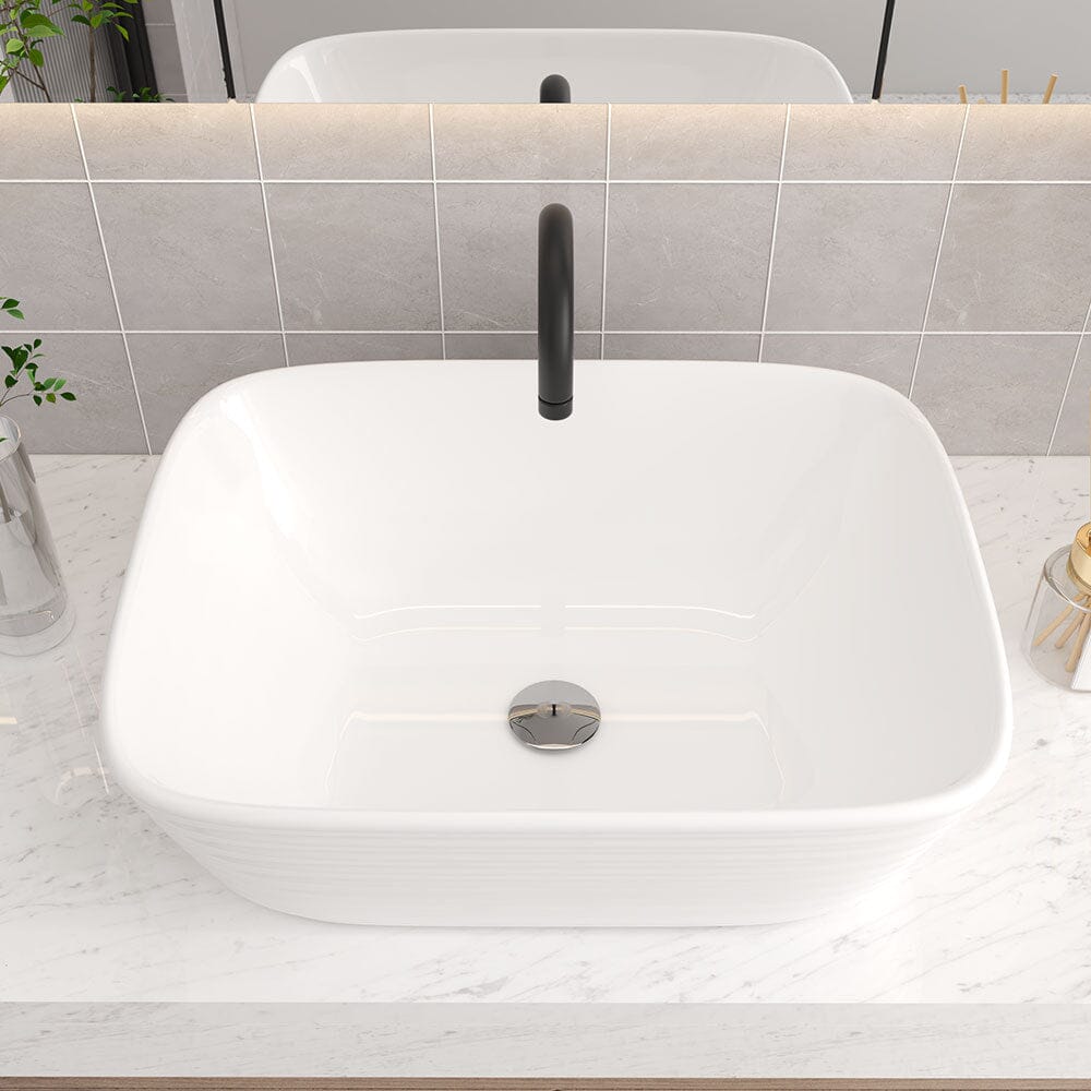 White Square Countertop Bathroom Sink Bowl Sink Bathroom Sinks Living and Home