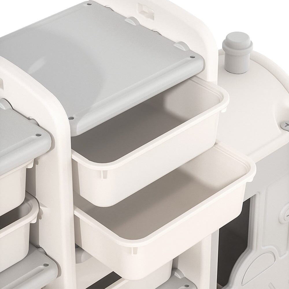 Grey Cute Bus-shaped Storage Shelves Organizer for Kids Shelves & Racks Living and Home