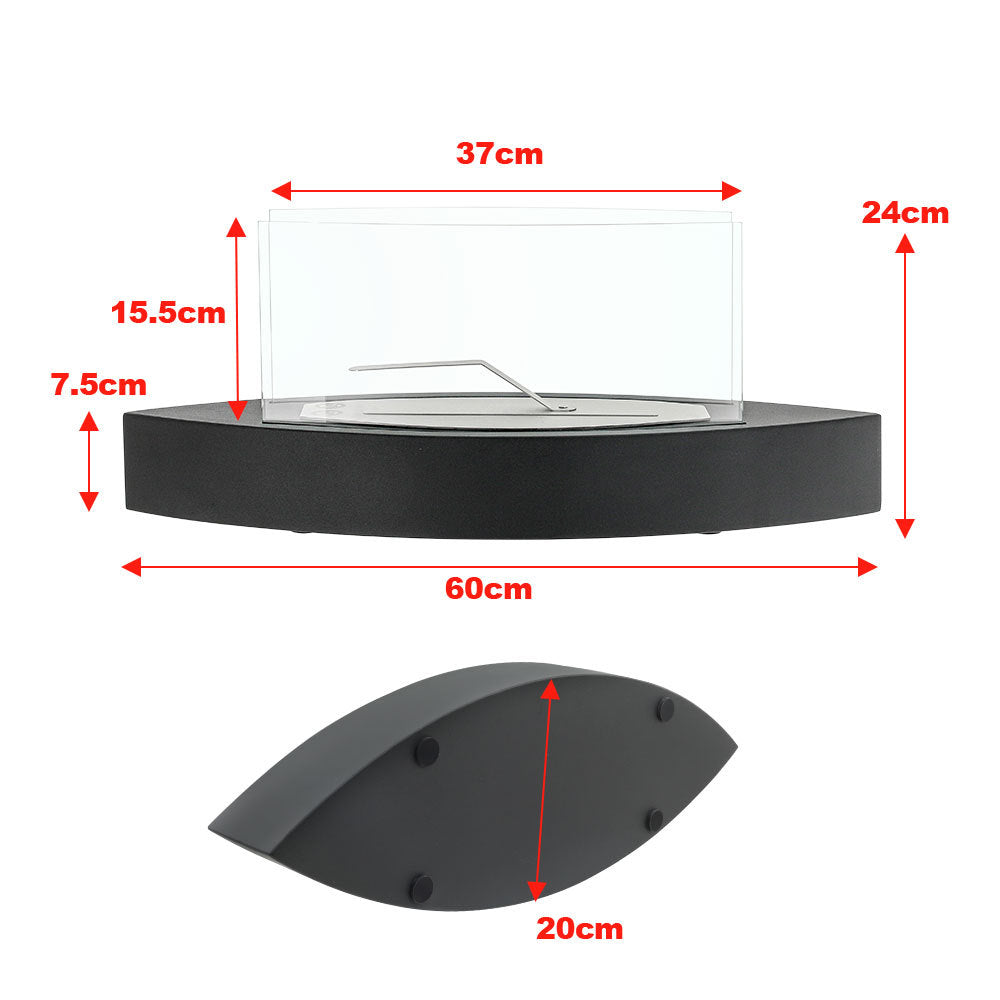 Metal Bio-Ethanol Tabletop Fireplace with Flame Guard Black Fireplaces Living and Home