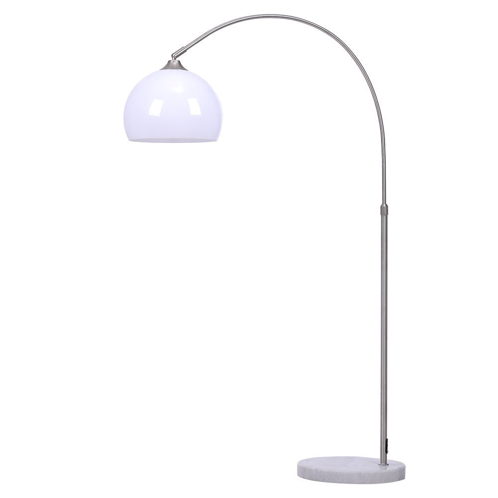 Arch Standing Floor Lamp, Orange/White Lampshade, Marble Base, Reading Light Floorlamp Living and Home