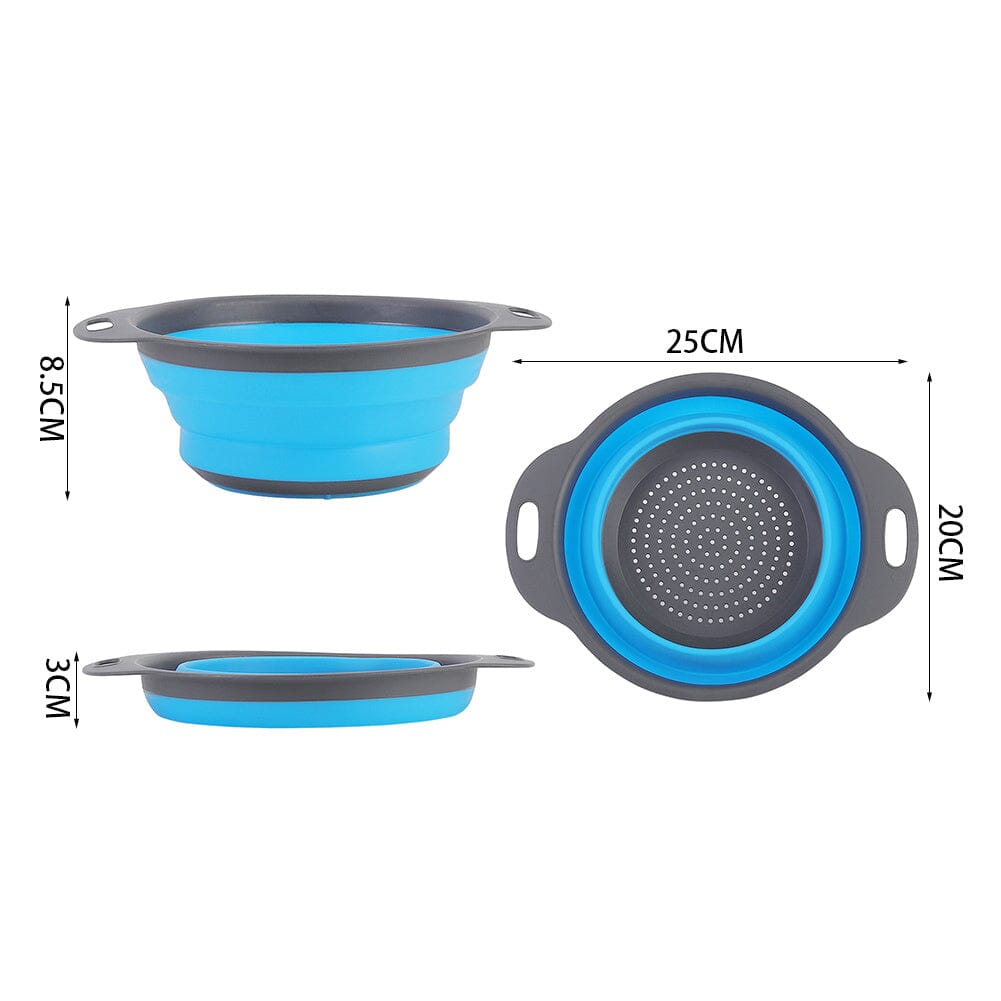 Collapsible Kitchen Silicone Colander Strainer Bowl Kitchen Storage Baskets Living and Home