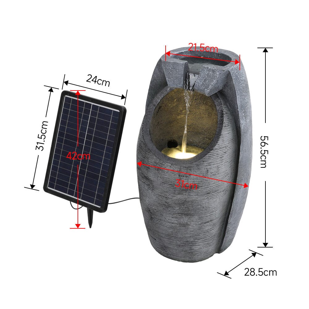 Solar-Powered Water Fountain Rockery Decor for Outdoor Living and Home
