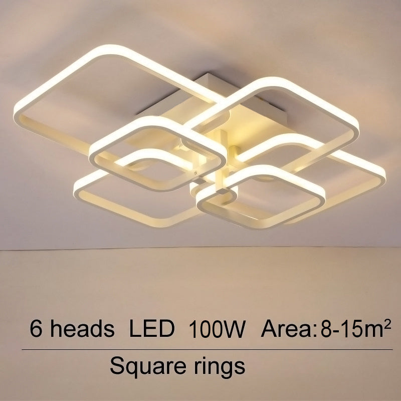 4/6/8 Headers Square LED Ceiling Light Dimmable with Remote Control Ceiling Light Living and Home