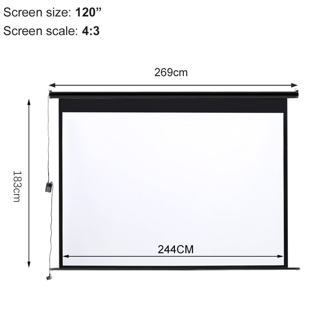 Remote Control Electric Projection Screen Projector Screen Living and Home Large/269cm W x 183cm H