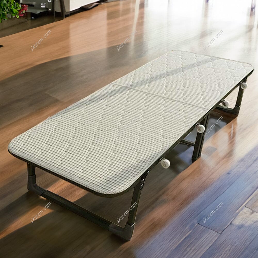 Metal Bifold Folding Bed With Wheels Living and Home