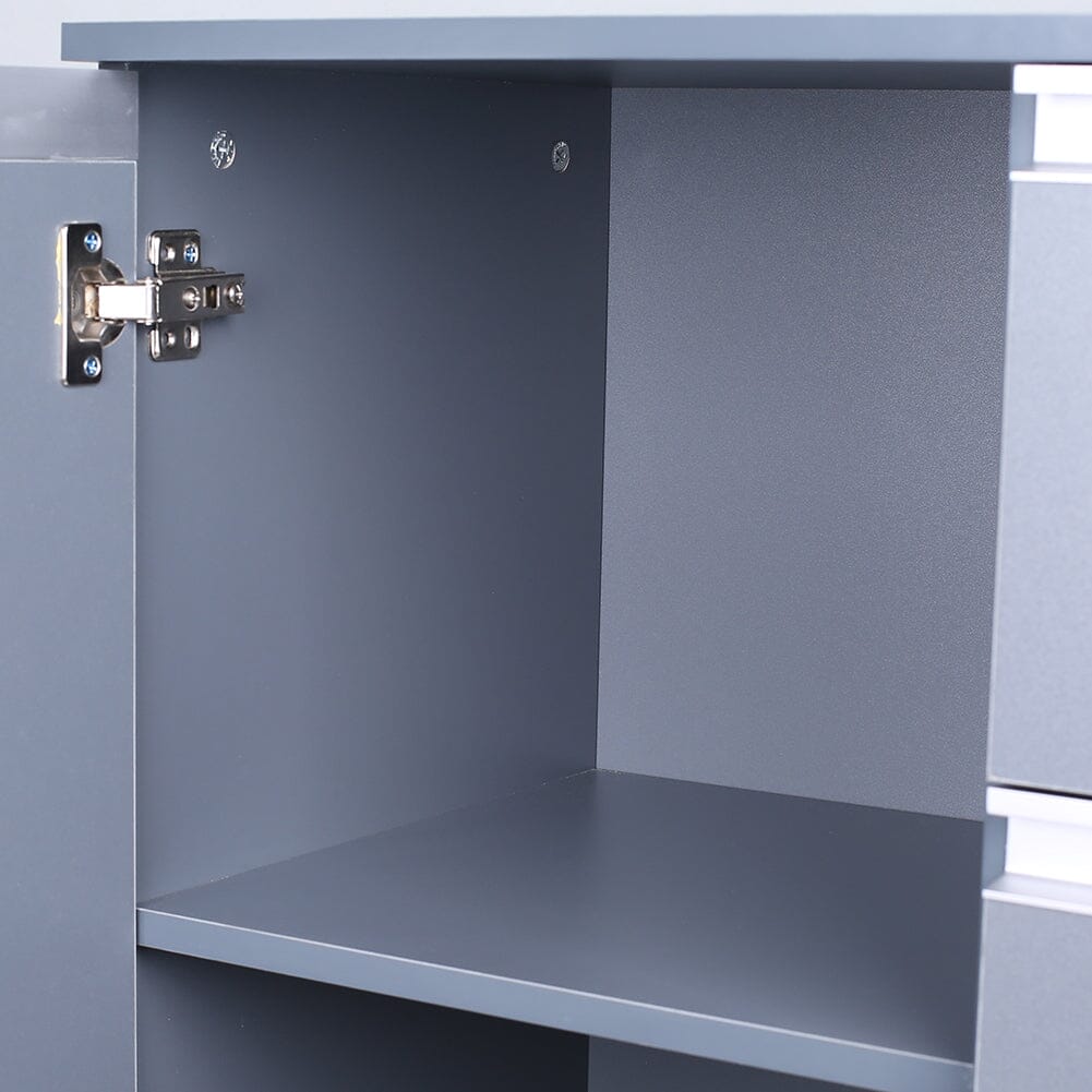 80cm W Grey Sideboard Cabinet with 3 Drawers Cabinets Living and Home