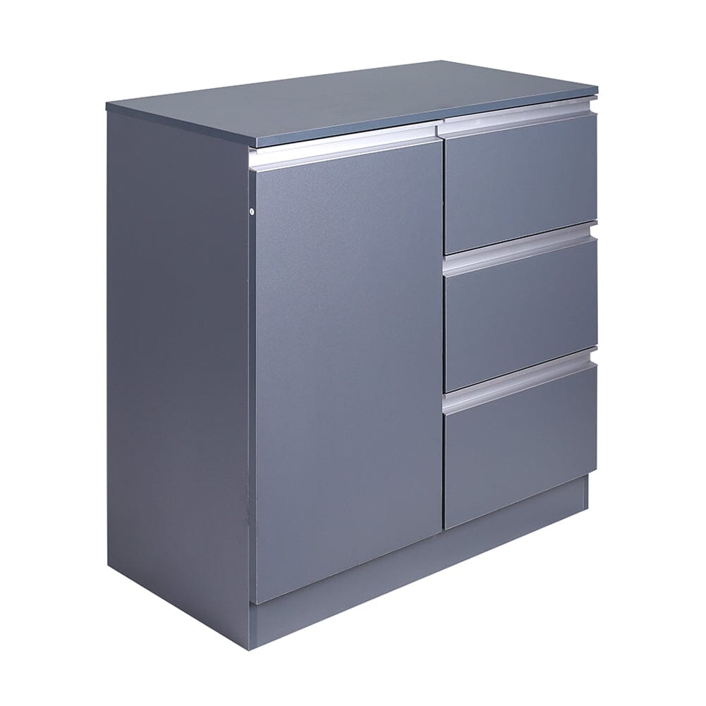 80cm W Grey Sideboard Cabinet with 3 Drawers Cabinets Living and Home