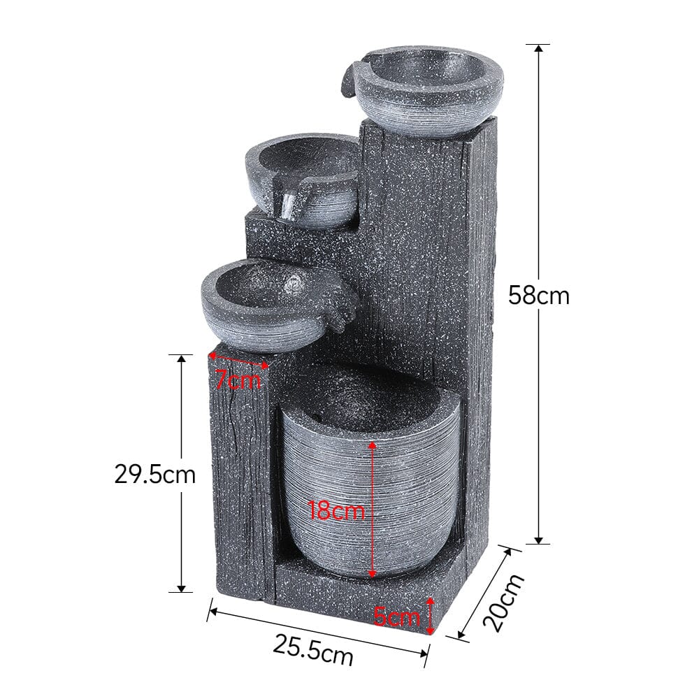 Outdoor Solar-Powered Water Fountain Rockery Decor Fountains Living and Home