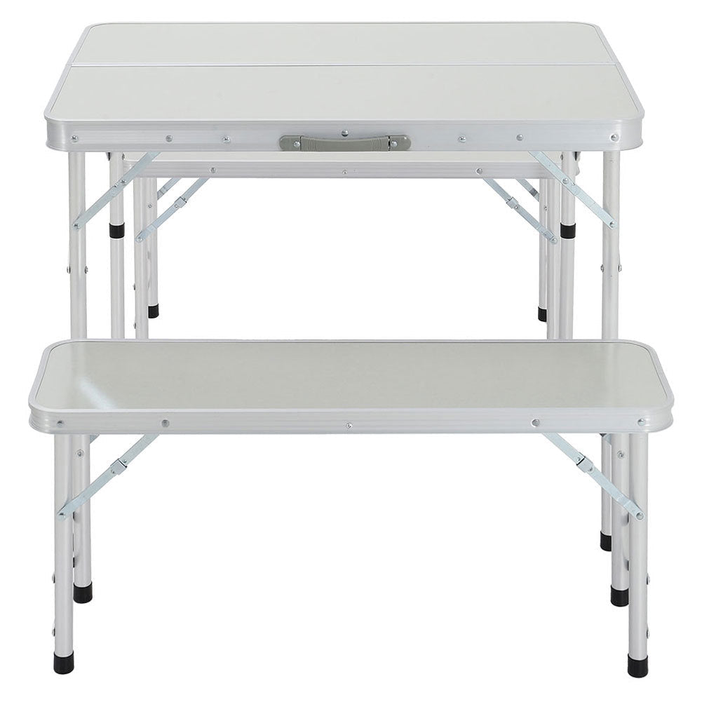 Outdoor Portable Folding Camping Table & Bench Set Outdoor Picnic Trestle Aluminium Seat Folding table set