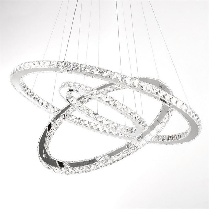 Pendant White LED Crystal Chandelier 2/3 Ring Design Ceiling Light Lighting Lamp-Non-Dimmable Pendant Living and Home
