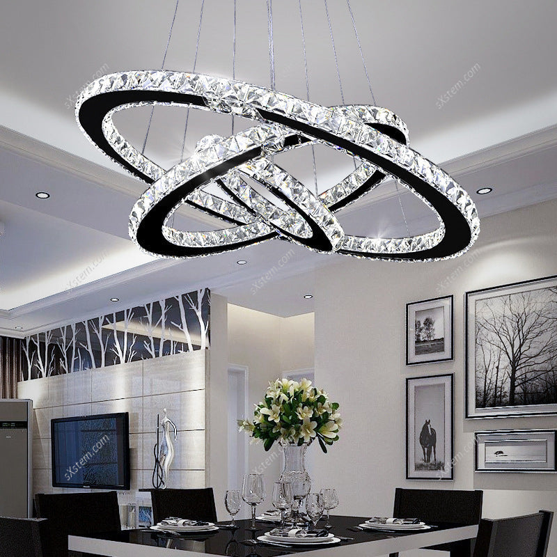 Pendant White LED Crystal Chandelier 2/3 Ring Design Ceiling Light Lighting Lamp-Non-Dimmable Pendant Living and Home 72w