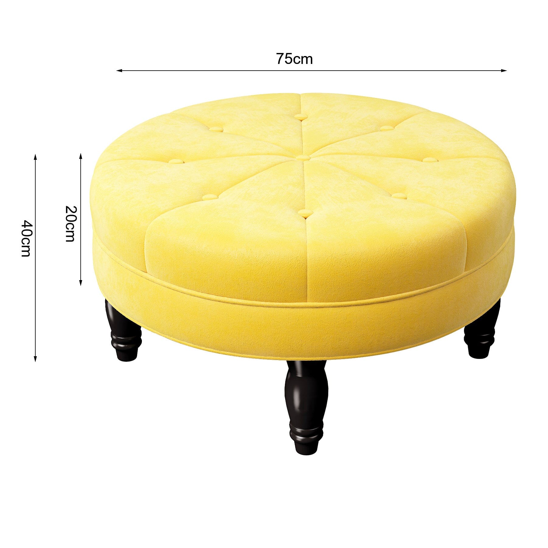 Round Velvet Tufted Buttoned Footstool Living and Home