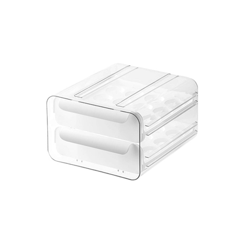 Double-layer Transparent Egg Storage Drawer Box Kitchen Storage Baskets Living and Home