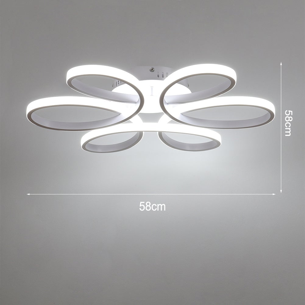 Floral 6 Rings Modern LED Ceiling Light Non-Dimmable Petal Flower-Shaped Light Ceiling Light Living and Home W58 x L58