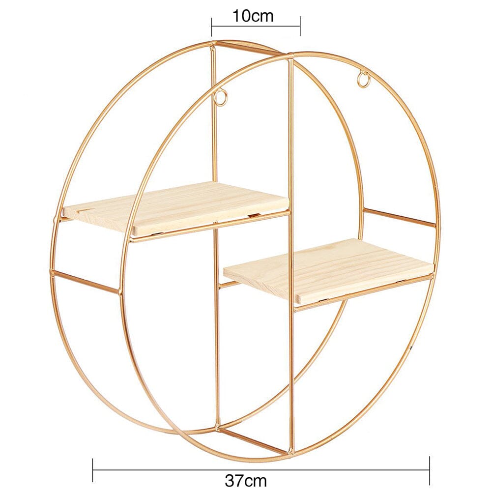 Gold Wall Hanging Storage and Display Decorative Shelf Wall & Display Shelves Living and Home
