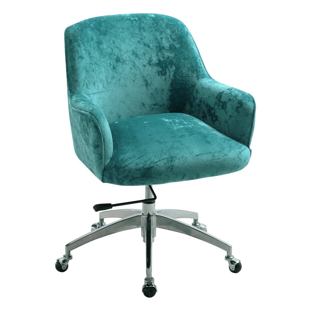 Velvet Upholstered Wheeled Swivel Office Chair, JM2084 Living and Home