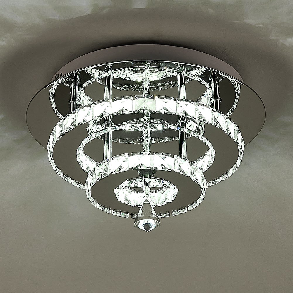 Stacked LED Ceiling Light with Crystal Rims Ceiling Light Living and Home